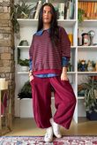 Sunday Morning Relaxed Sweatshirt Grey & Burgundy